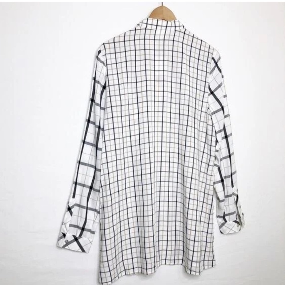 J Jill Window Pane Oversized Button Down Shirt Size Large - Picture 3 of 6